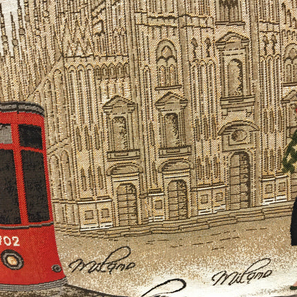 DaDa Bedding Set of 2-Pieces Postcard Milan Tapestry Throw Pillow Covers w/ Pillow Inserts, 18" x 18"