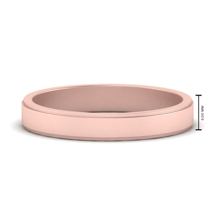 Simple Flat Wedding Band 4MM