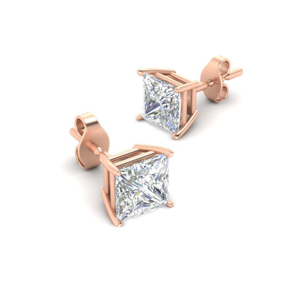 Princess Cut Diamond Stud Earring