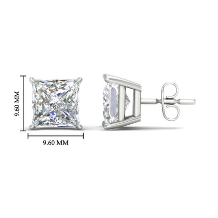 Princess Cut Diamond Stud Earring