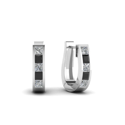 Channel Set Huggie Hoop Earring