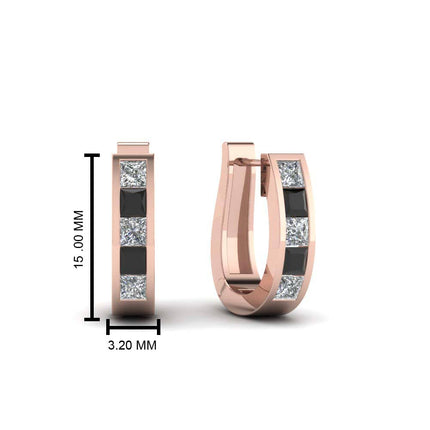 Channel Set Huggie Hoop Earring