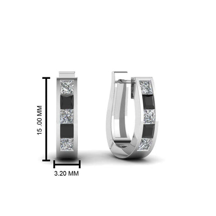 Channel Set Huggie Hoop Earring