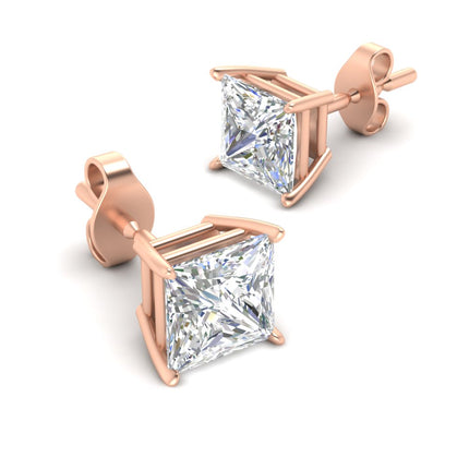 Princess Cut Diamond Stud Earring