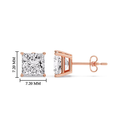 Princess Cut Diamond Stud Earring