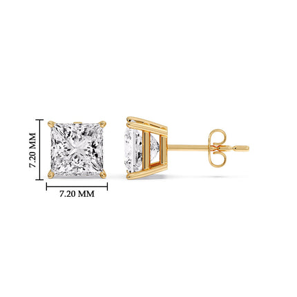 Princess Cut Diamond Stud Earring