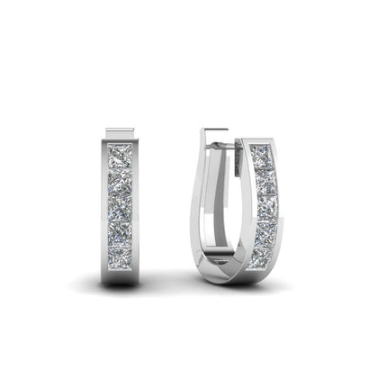 Channel Set Huggie Hoop Earring