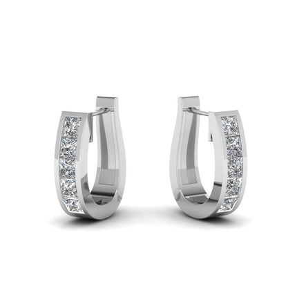 Channel Set Huggie Hoop Earring