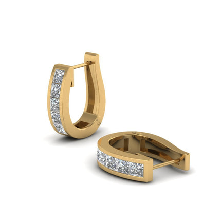 Channel Set Huggie Hoop Earring