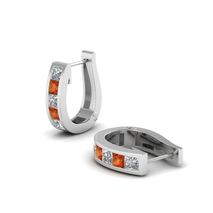Channel Set Huggie Hoop Earring
