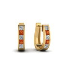 14k Yellow Gold / Orange Sapphire / Lab Grown