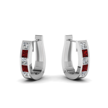 Channel Set Huggie Hoop Earring