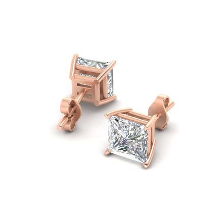 Princess Cut Diamond Stud Earring