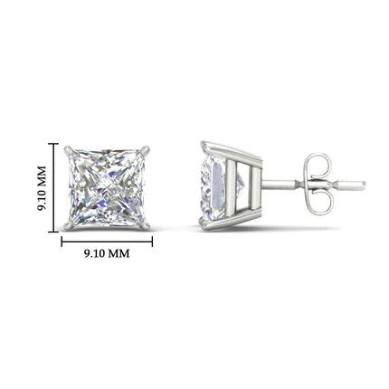 Princess Cut Diamond Stud Earring