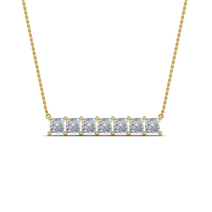 Princess Cut Horizontal Bar Pendant