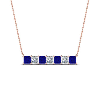 Princess Cut Horizontal Bar Pendant