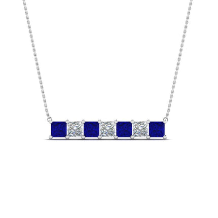 Princess Cut Horizontal Bar Pendant