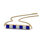 14k Yellow Gold / Blue Sapphire / Lab Grown