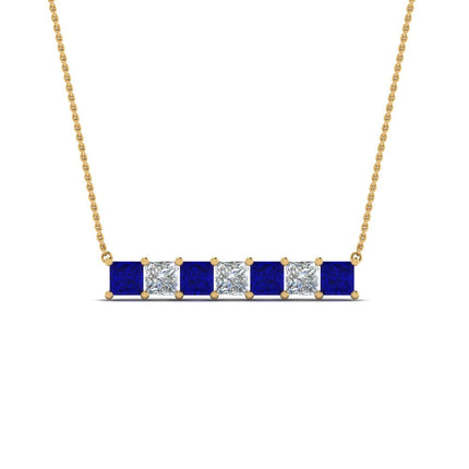 Princess Cut Horizontal Bar Pendant