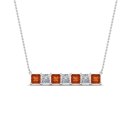 Princess Cut Horizontal Bar Pendant