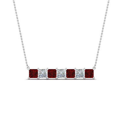 Princess Cut Horizontal Bar Pendant