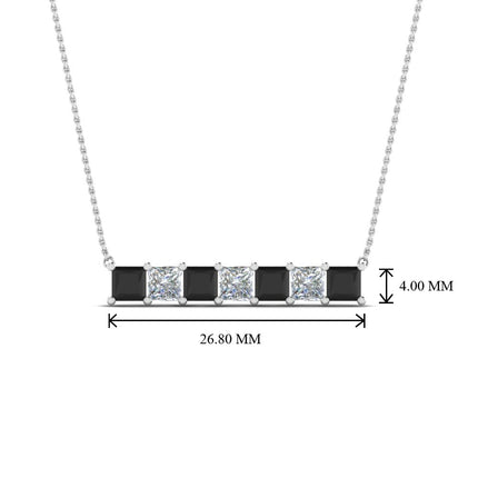 Princess Cut Horizontal Bar Pendant