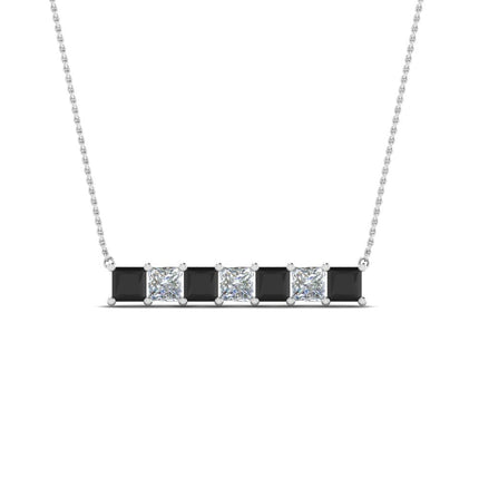 Princess Cut Horizontal Bar Pendant