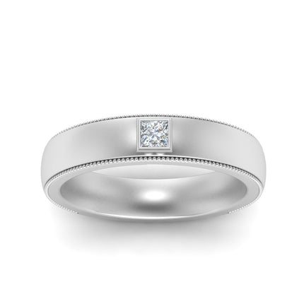 Princess Cut Mens Comfort Fit Promise Ring