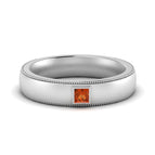 14k White Gold / Orange Sapphire / Lab Grown