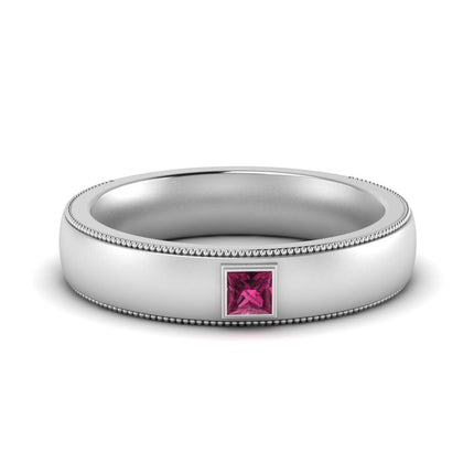 Princess Cut Mens Comfort Fit Promise Ring
