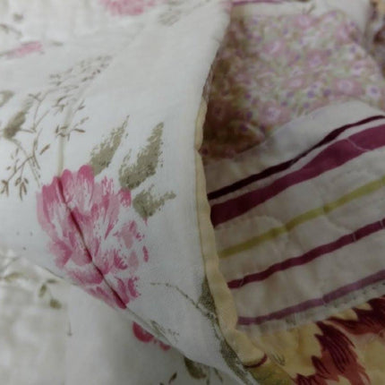 DaDa Bedding Cottage Floral Blossoming Patchwork Quilted Coverlet Bedspread Set (DXJ103112)