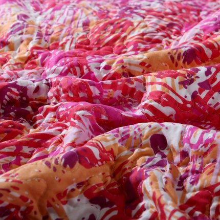 DaDa Bedding Lovely Pop of Colors Lightweight Reversible Quilted Bedspread Set (KBJ1625)