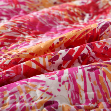 DaDa Bedding Lovely Pop of Colors Lightweight Reversible Quilted Bedspread Set (KBJ1625)