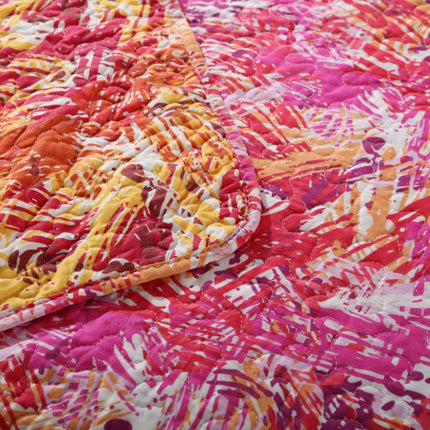 DaDa Bedding Lovely Pop of Colors Lightweight Reversible Quilted Bedspread Set (KBJ1625)