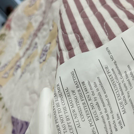 DaDa Bedding Wisteria Cottage Roses Floral Lightweight Quilted Bedspread Set (HS-1003)