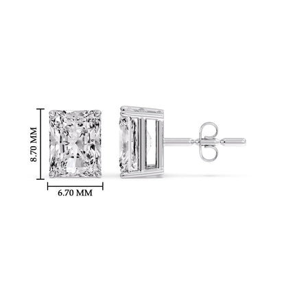 Radiant Diamond Basket Stud Earring