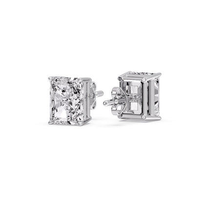 Radiant Diamond Basket Stud Earring