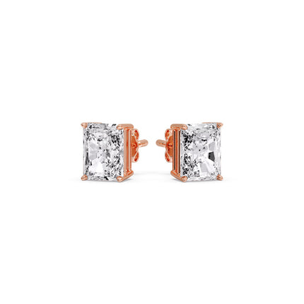 Radiant Diamond Basket Stud Earring