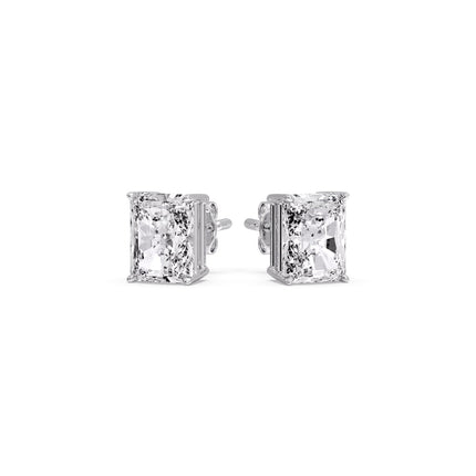 Radiant Diamond Basket Stud Earring