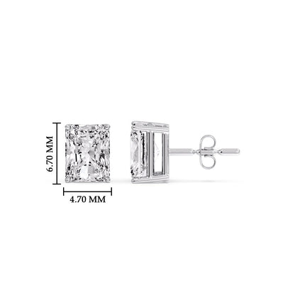 Radiant Diamond Basket Stud Earring