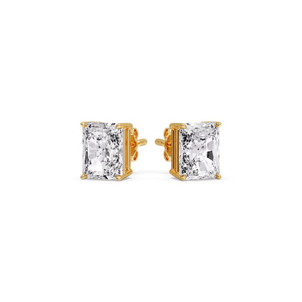 Radiant Diamond Basket Stud Earring