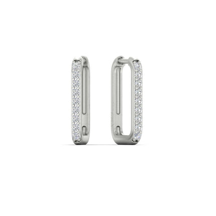 Rectangle Diamond Hoop Earring