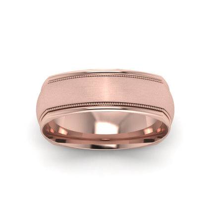 Rose Gold Milgrain Square Band Ring