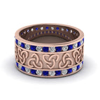 14K Rose Gold / Blue Sapphire / Lab Grown