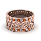 14K Rose Gold / Orange Sapphire / Lab Grown