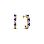 14k Yellow Gold / Blue Sapphire / Lab Grown