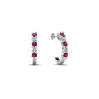 14k White Gold / Pink Sapphire / Lab Grown