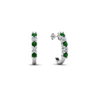 14k White Gold / Green Emerald / Lab Grown