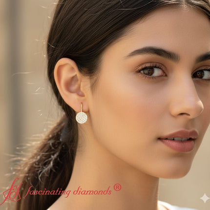 Diamond Disc Drop Earring