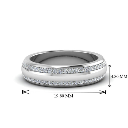 Beveled Edge Matte Eternity Mens Engagement Ring